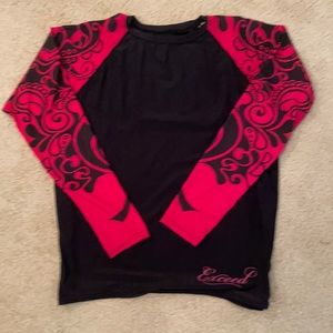 Hot pink and black Exceed rash guard